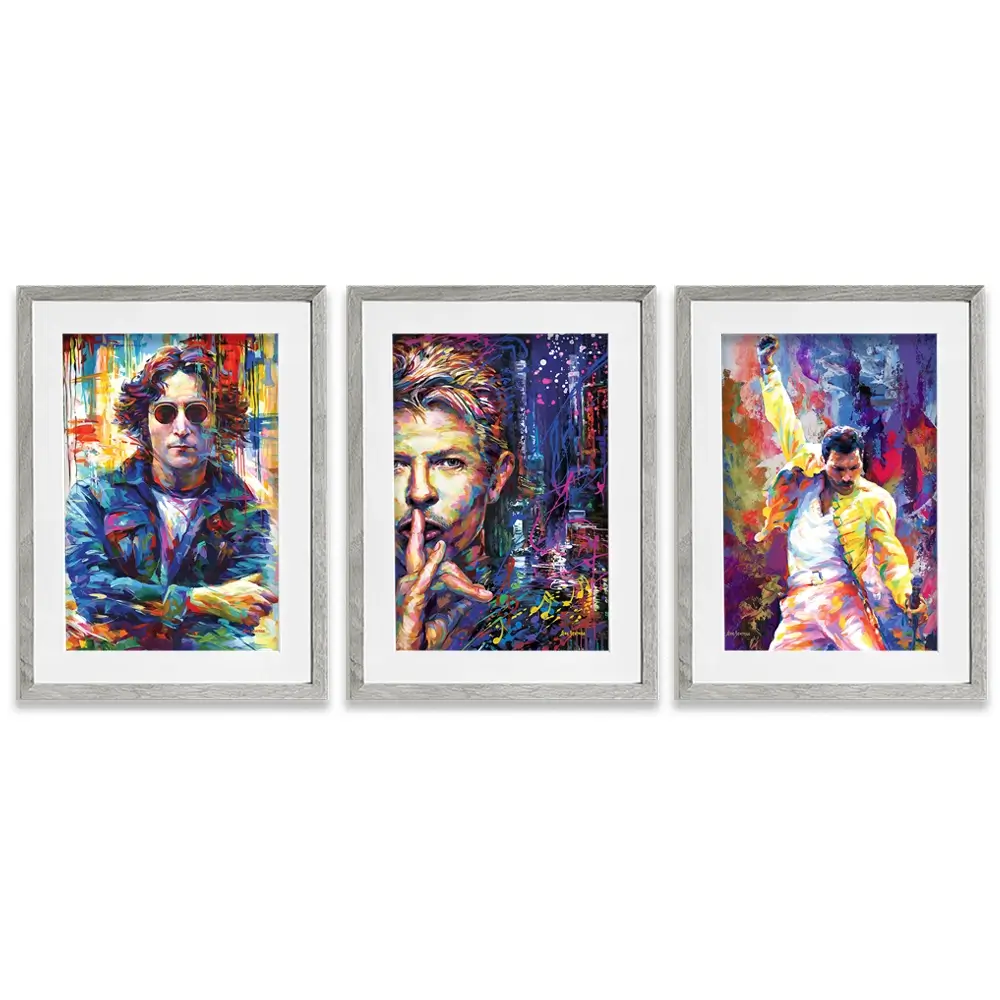 Iconic Men Framed Art Print Trio Iconic Men Framed Art Print Trio wall art product Leon Devenice