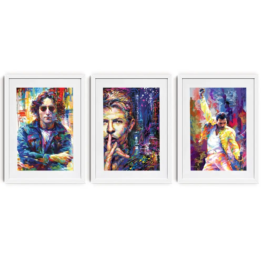 Iconic Men Framed Art Print Trio Iconic Men Framed Art Print Trio wall art product Leon Devenice