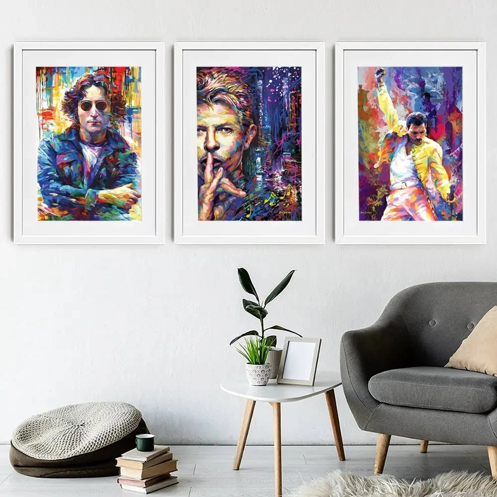 Iconic Men Framed Art Print Trio Iconic Men Framed Art Print Trio wall art product Leon Devenice