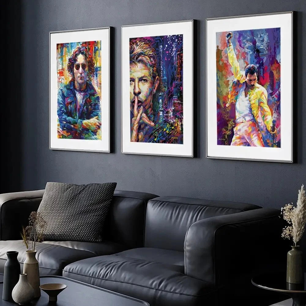Iconic Men Framed Art Print Trio Iconic Men Framed Art Print Trio wall art product Leon Devenice