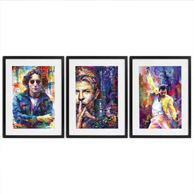 Iconic Men Framed Art Print Trio Iconic Men Framed Art Print Trio wall art product Leon Devenice
