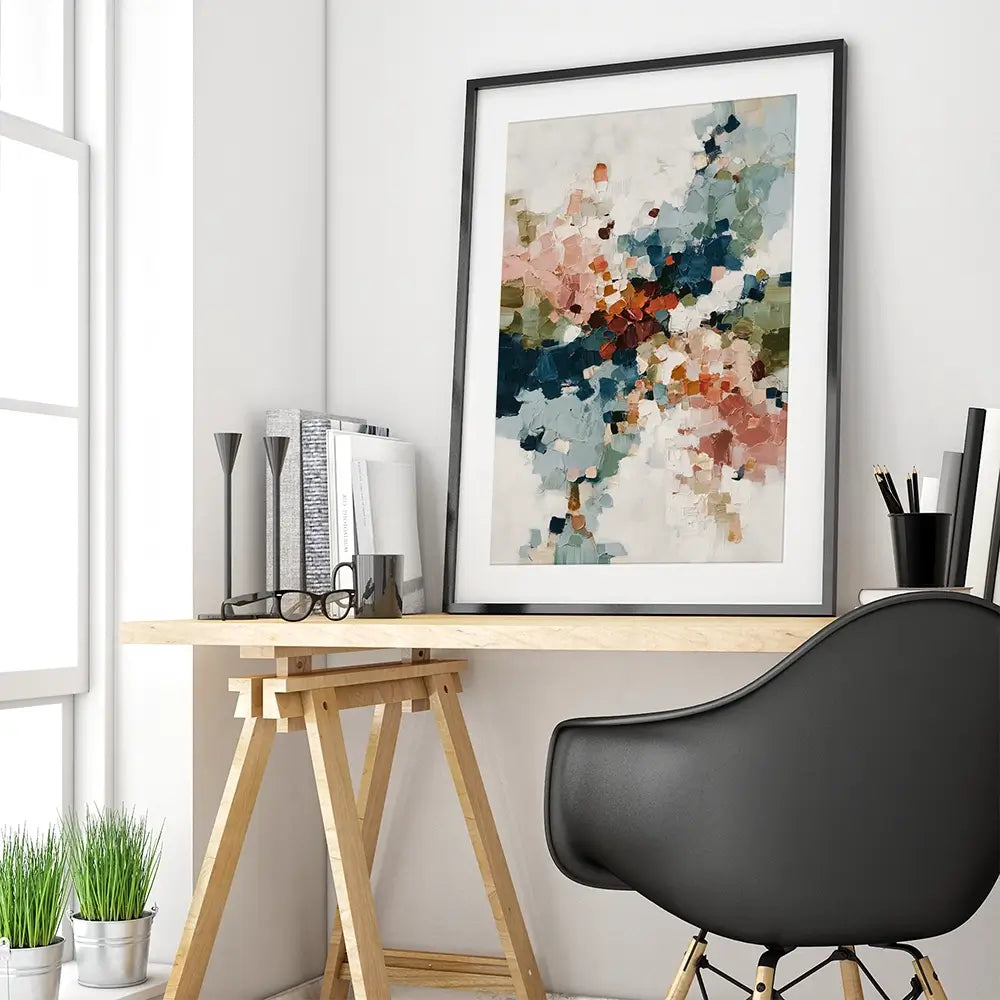 Impasto Burst Framed Art Print Impasto Burst Framed Art Print wall art product Chromatic Storm Studio