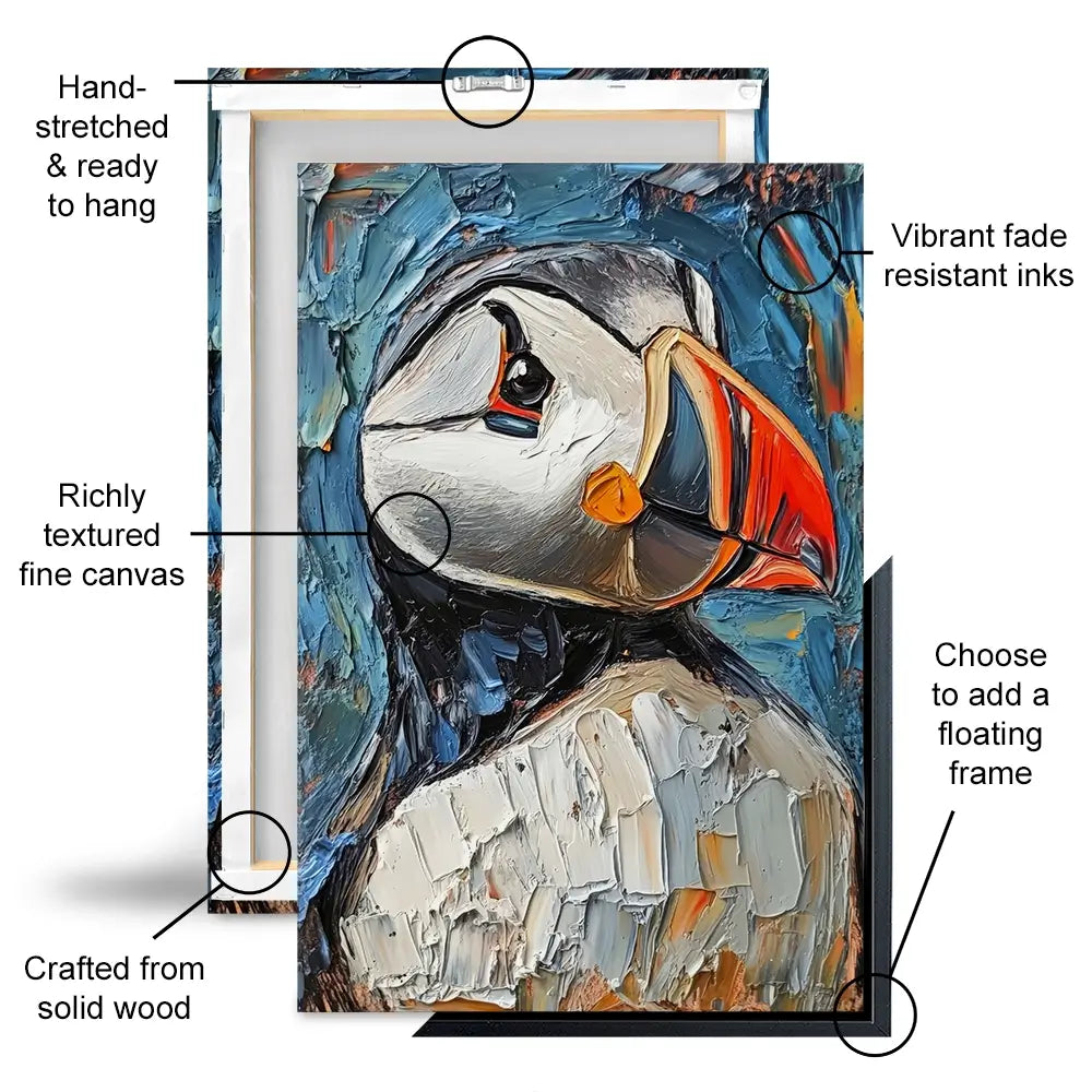 Impasto Puffin Canvas Print Impasto Puffin Canvas Print wall art product David Alexander Elder