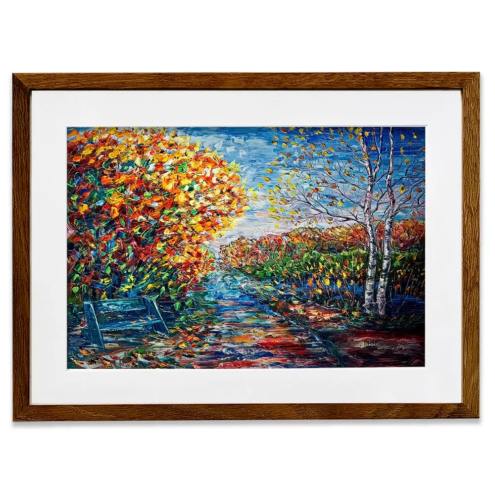 Impressionist Autumn Park Framed Art Print Impressionist Autumn Park Framed Art Print wall art product Lena Owens - Independent