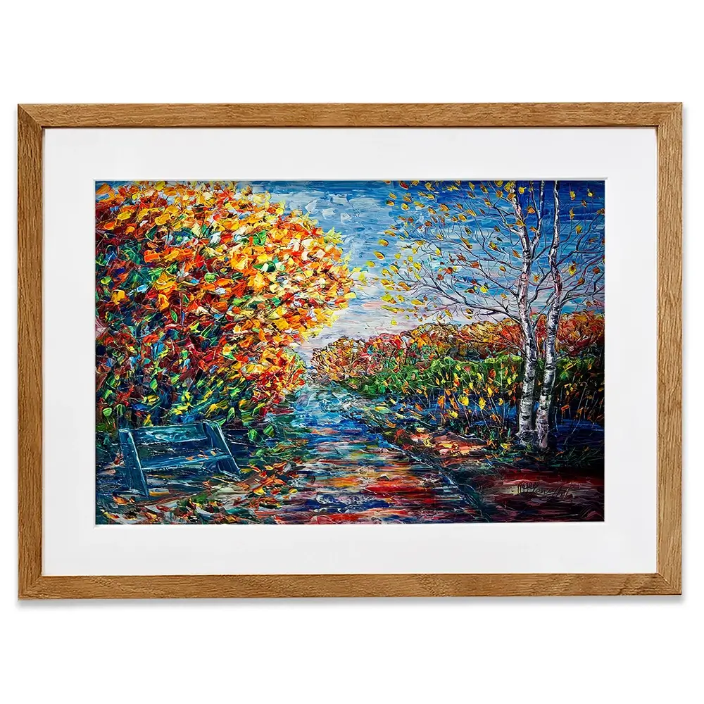 Impressionist Autumn Park Framed Art Print Impressionist Autumn Park Framed Art Print wall art product Lena Owens - Independent