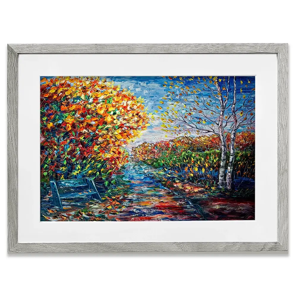 Impressionist Autumn Park Framed Art Print Impressionist Autumn Park Framed Art Print wall art product Lena Owens - Independent