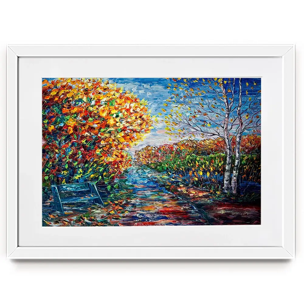 Impressionist Autumn Park Framed Art Print Impressionist Autumn Park Framed Art Print wall art product Lena Owens - Independent