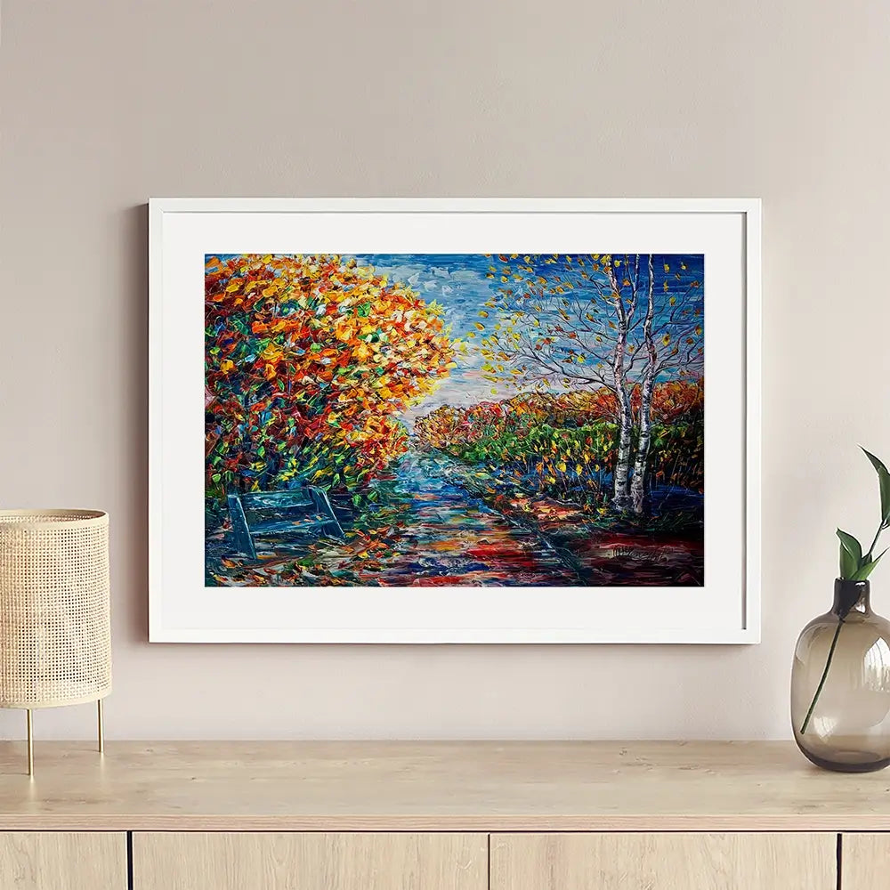 Impressionist Autumn Park Framed Art Print Impressionist Autumn Park Framed Art Print wall art product Lena Owens - Independent