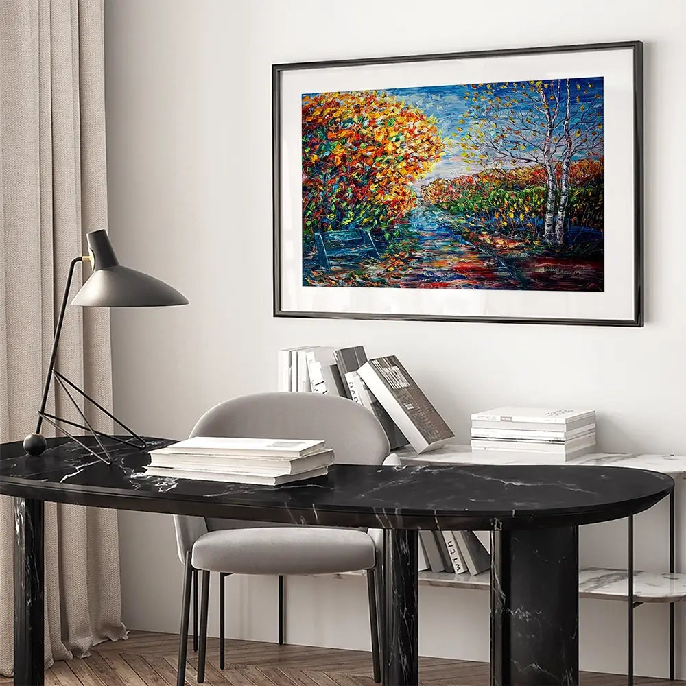 Impressionist Autumn Park Framed Art Print Impressionist Autumn Park Framed Art Print wall art product Lena Owens - Independent
