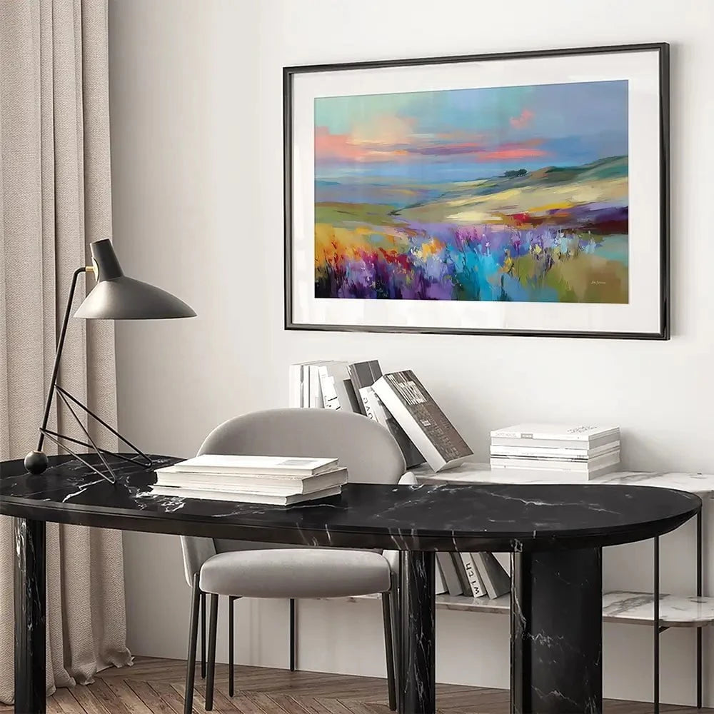 Impressions Of A Peaceful Valley Framed Art Print Impressions Of A Peaceful Valley Framed Art Print wall art product Leon Devenice