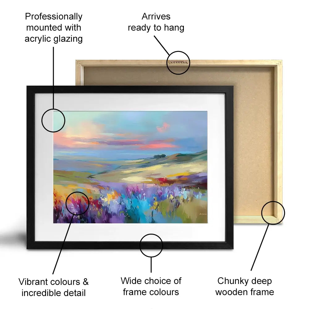 Impressions Of A Peaceful Valley Framed Art Print Impressions Of A Peaceful Valley Framed Art Print wall art product Leon Devenice