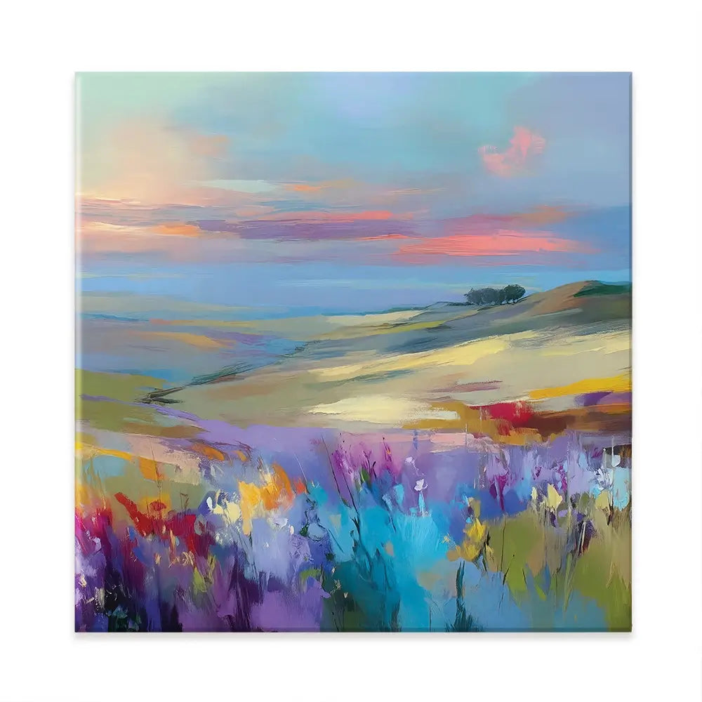 Impressions Of A Peaceful Valley Square Canvas Print Impressions Of A Peaceful Valley Square Canvas Print wall art product Leon Devenice