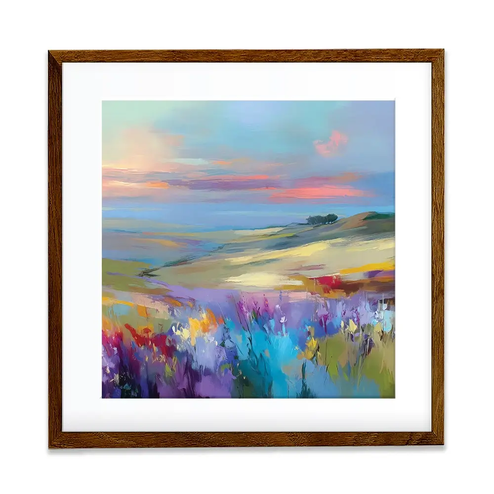 Impressions Of A Peaceful Valley Square Framed Art Print Impressions Of A Peaceful Valley Square Framed Art Print wall art product Leon Devenice