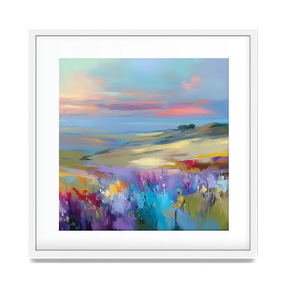 Impressions Of A Peaceful Valley Square Framed Art Print Impressions Of A Peaceful Valley Square Framed Art Print wall art product Leon Devenice