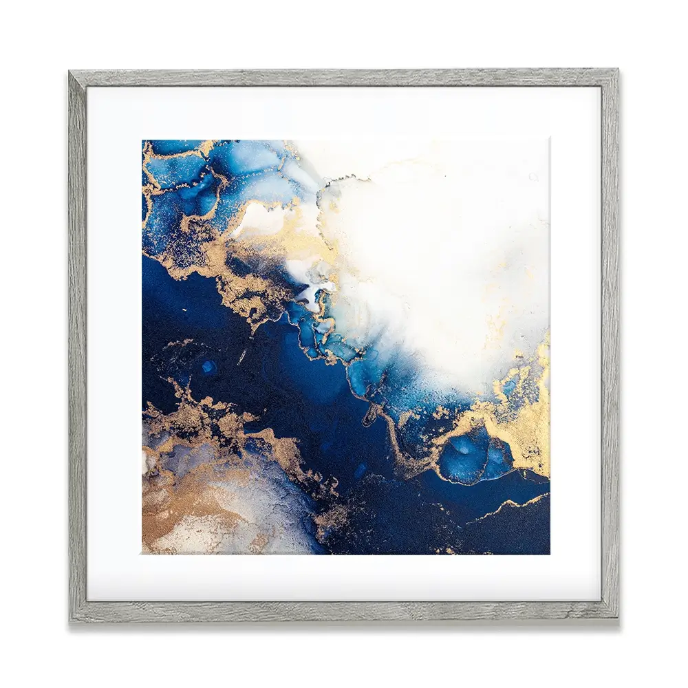 In The Deep Blue Square Framed Art Print In The Deep Blue Square Framed Art Print wall art product Art Print Shop