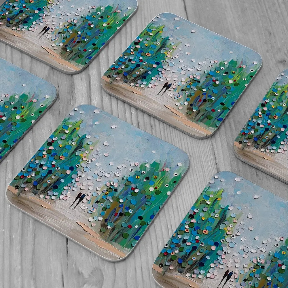 In The Garden Coaster Set In The Garden Coaster Set wall art product Ekaterina Ermilkina