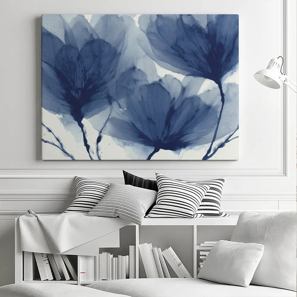 Indigo Dried Flowers Canvas Print Indigo Dried Flowers Canvas Print wall art product Chromatic Storm Studio