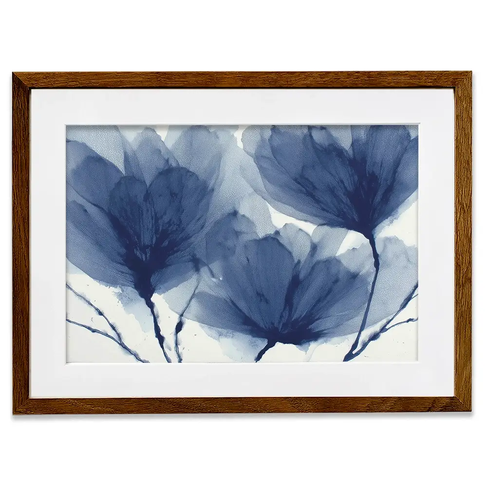 Indigo Dried Flowers Framed Art Print Indigo Dried Flowers Framed Art Print wall art product Chromatic Storm Studio
