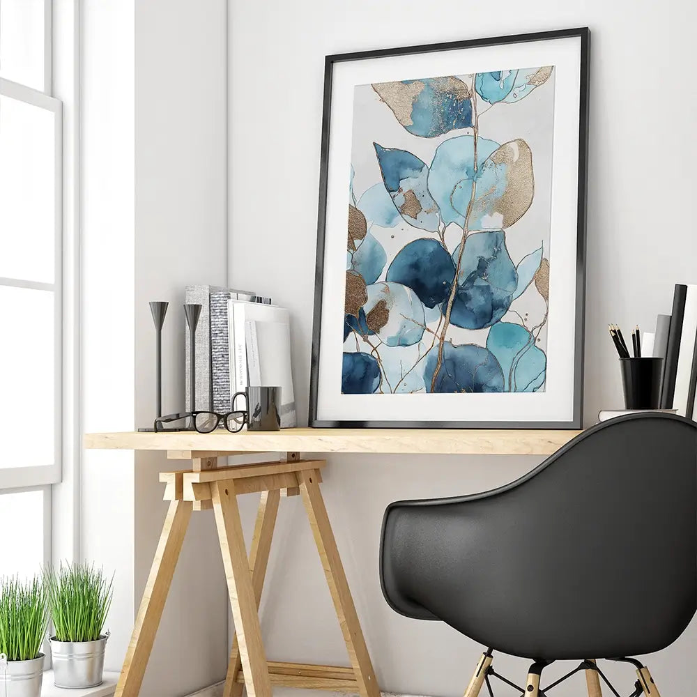 Indigo Eucalptus Framed Art Print Indigo Eucalptus Framed Art Print wall art product Svetlana Aleynikova