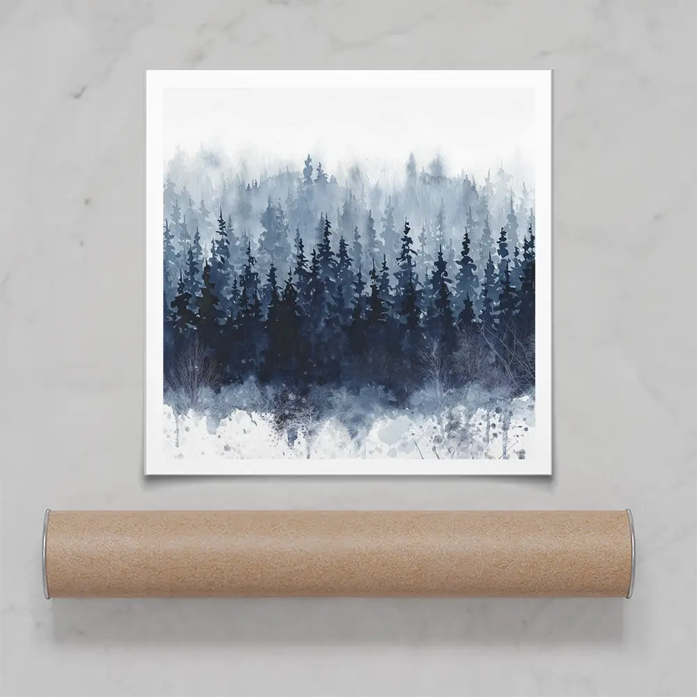 Indigo Forest Square Art Print Indigo Forest Square Art Print wall art product Carol Robinson