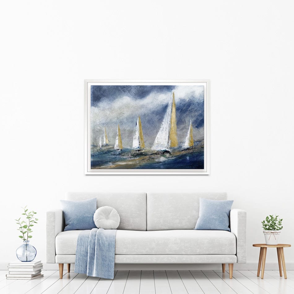Indigo Swells Canvas Print wall art product Carol Robinson