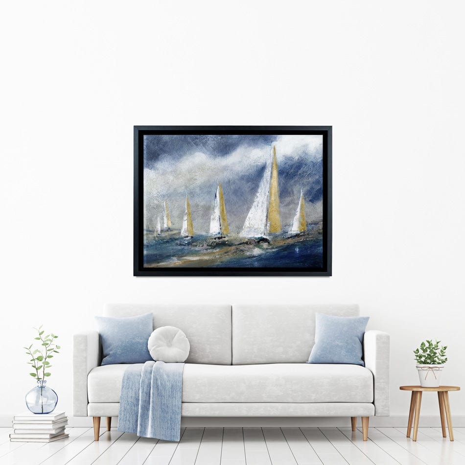 Indigo Swells Canvas Print wall art product Carol Robinson