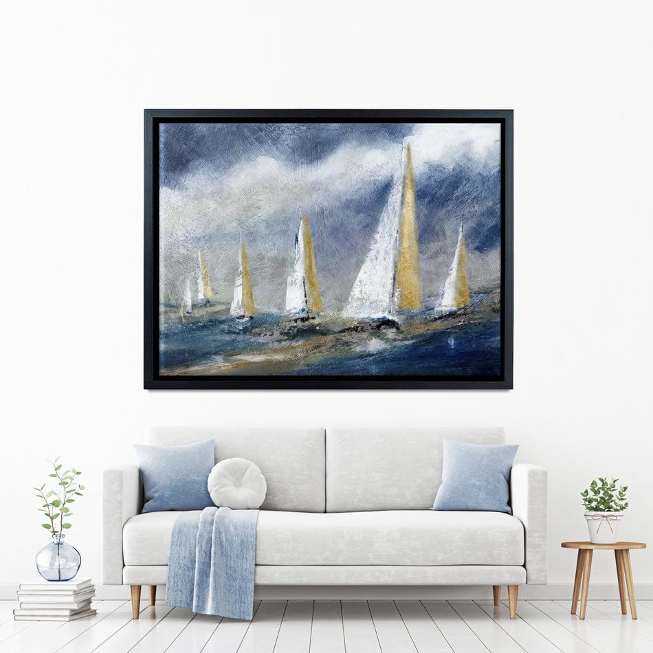 Indigo Swells Canvas Print wall art product Carol Robinson