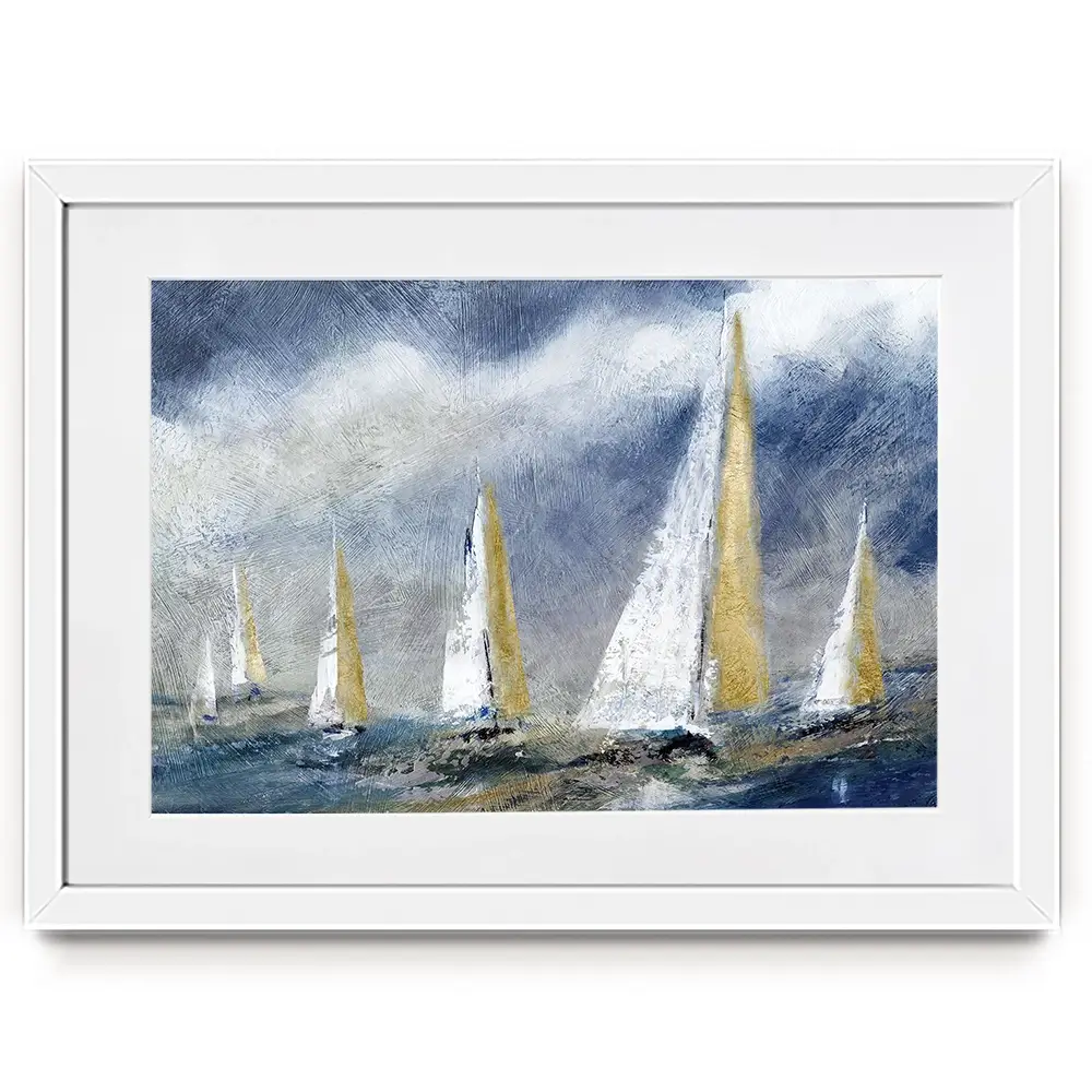 Indigo Swells Framed Art Print Indigo Swells Framed Art Print wall art product Carol Robinson