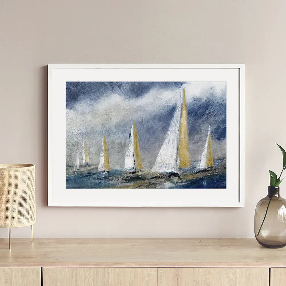 Indigo Swells Framed Art Print Indigo Swells Framed Art Print wall art product Carol Robinson