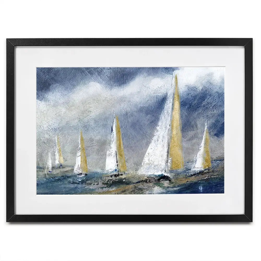Indigo Swells Framed Art Print Indigo Swells Framed Art Print wall art product Carol Robinson