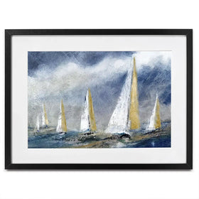 Indigo Swells Framed Art Print Indigo Swells Framed Art Print wall art product Carol Robinson