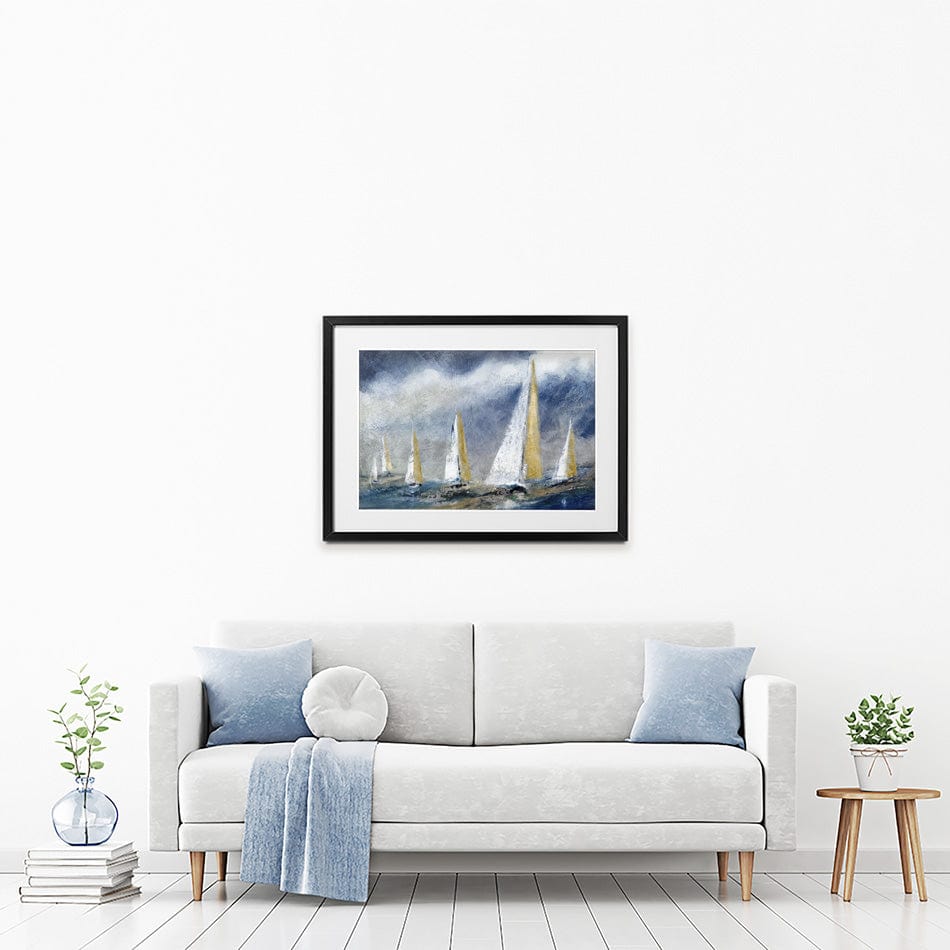 Indigo Swells Framed Art Print wall art product Carol Robinson