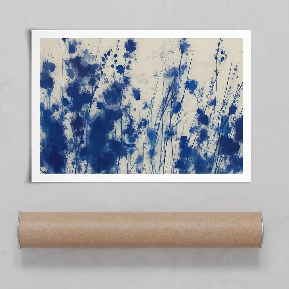 Indigo Wildflower Meadow Art Print Indigo Wildflower Meadow Art Print wall art product Chromatic Storm Studio