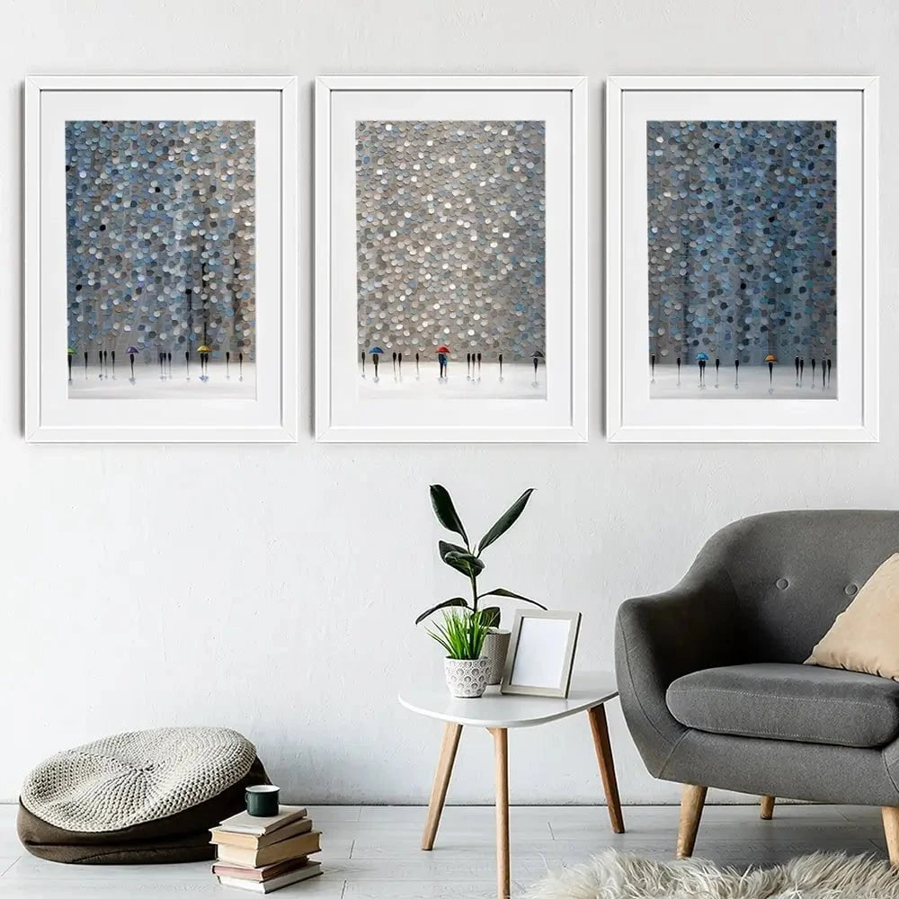 Infinity Rain Framed Art Print Trio Infinity Rain Framed Art Print Trio wall art product Ekaterina Ermilkina