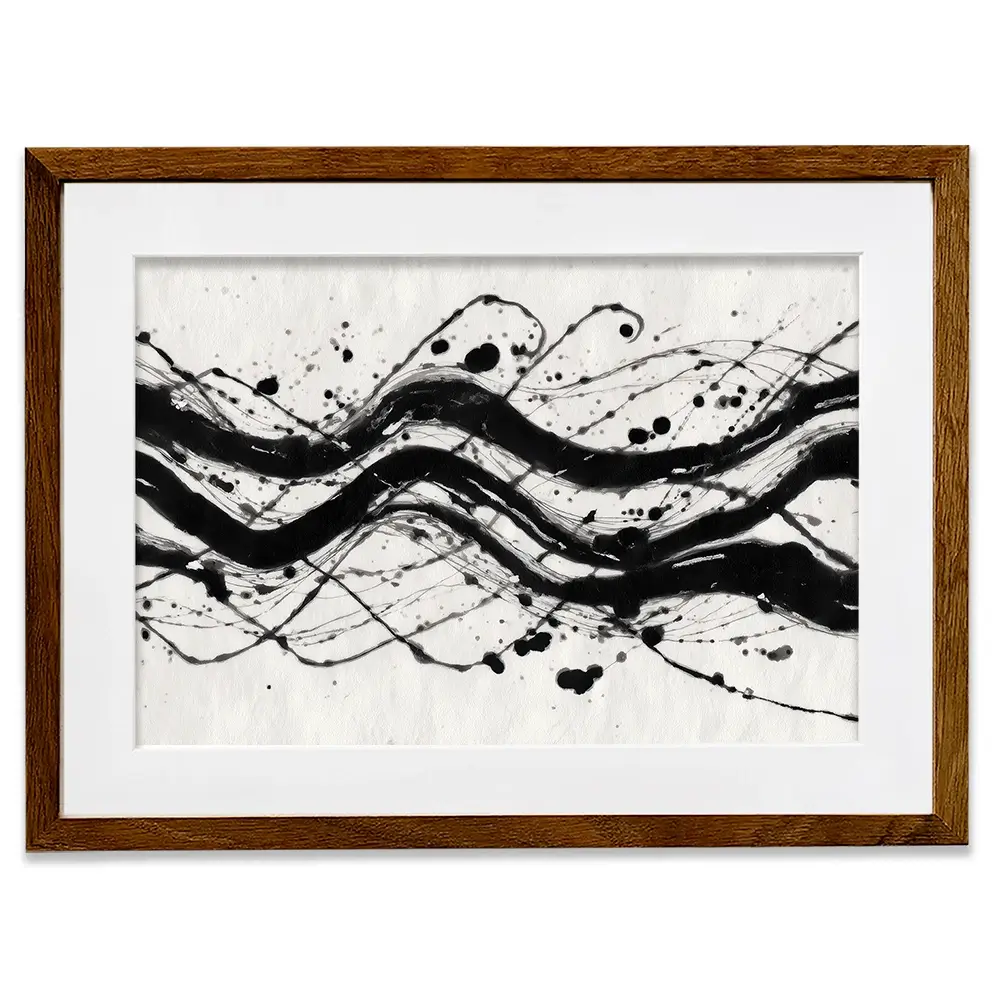 Ink River Waves Framed Art Print Ink River Waves Framed Art Print wall art product Chromatic Storm Studio