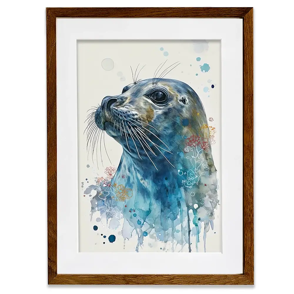 Inquiring Seal Framed Art Print Inquiring Seal Framed Art Print wall art product David Alexander Elder