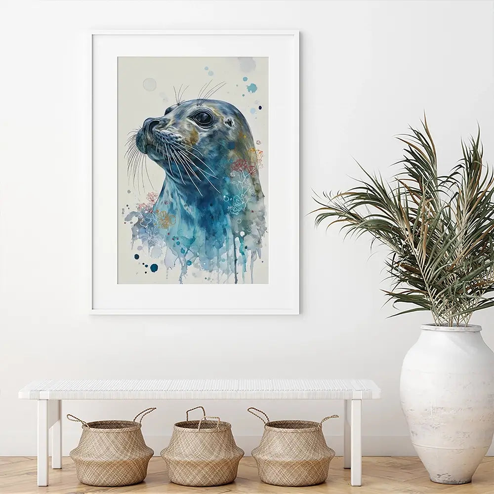 Inquiring Seal Framed Art Print Inquiring Seal Framed Art Print wall art product David Alexander Elder
