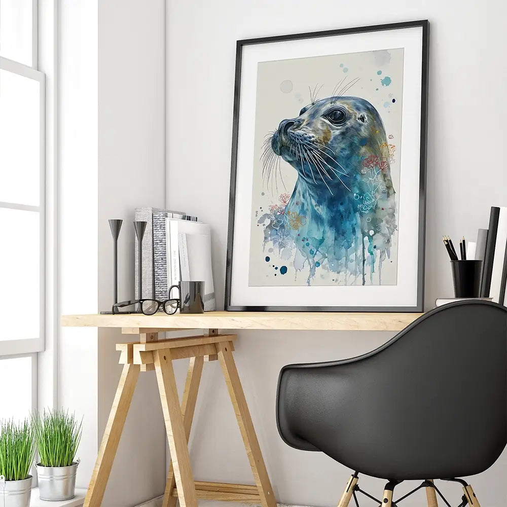 Inquiring Seal Framed Art Print Inquiring Seal Framed Art Print wall art product David Alexander Elder