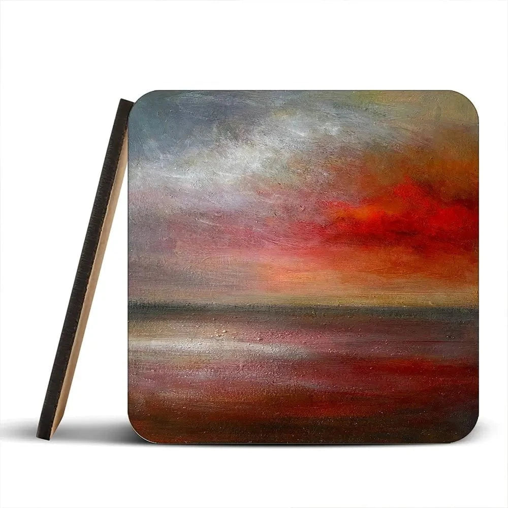 Intense Red Clouds Coaster Set Rainbow Soul Tree Coaster Set | Rainbow Soul Tree Art Coasters wall art product Craig Askew