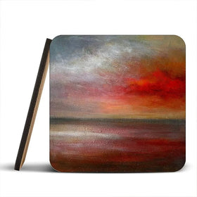 Intense Red Clouds Coaster Set Rainbow Soul Tree Coaster Set | Rainbow Soul Tree Art Coasters wall art product Craig Askew