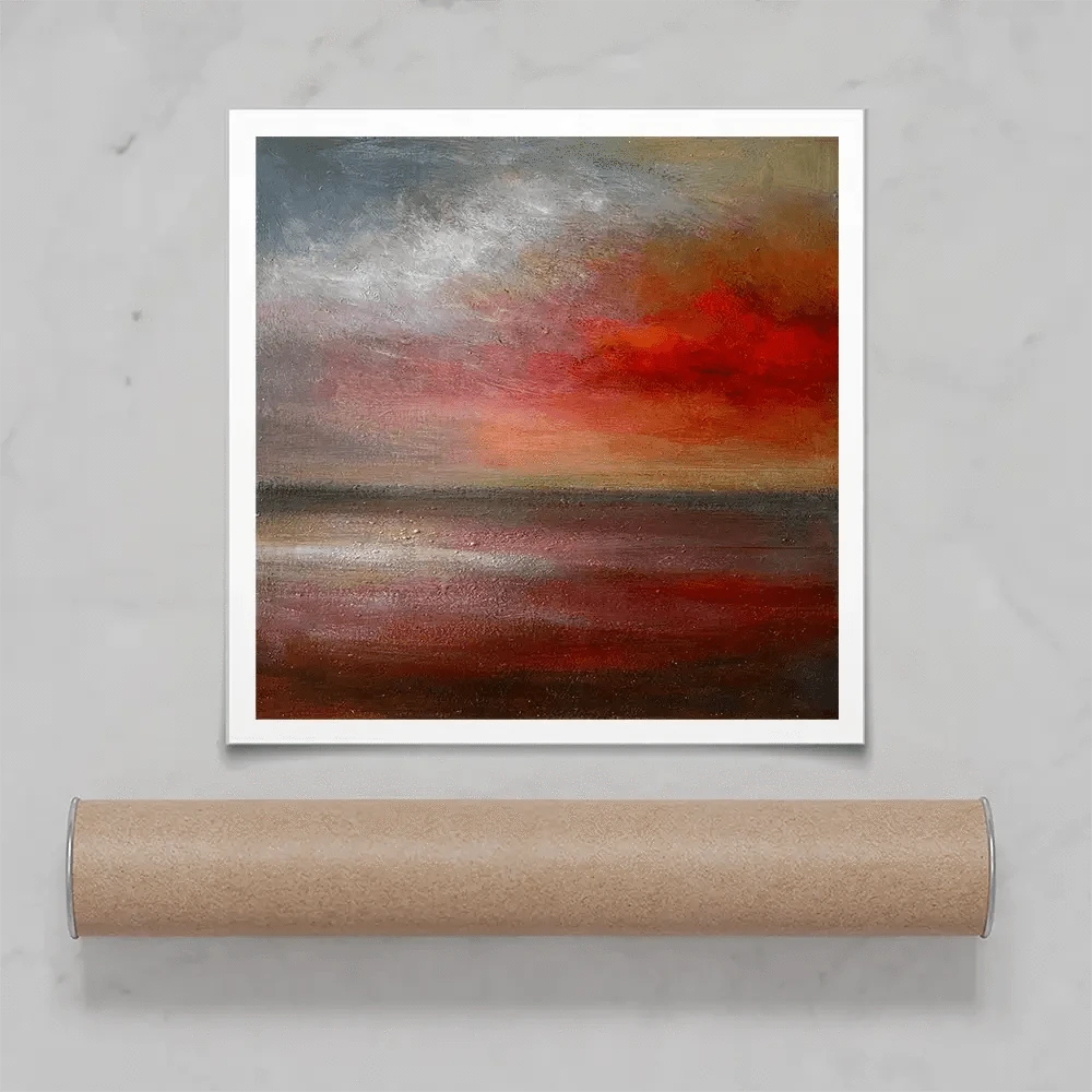 Intense Red Clouds Square Art Print Intense Red Clouds Square Art Print wall art product Craig Askew