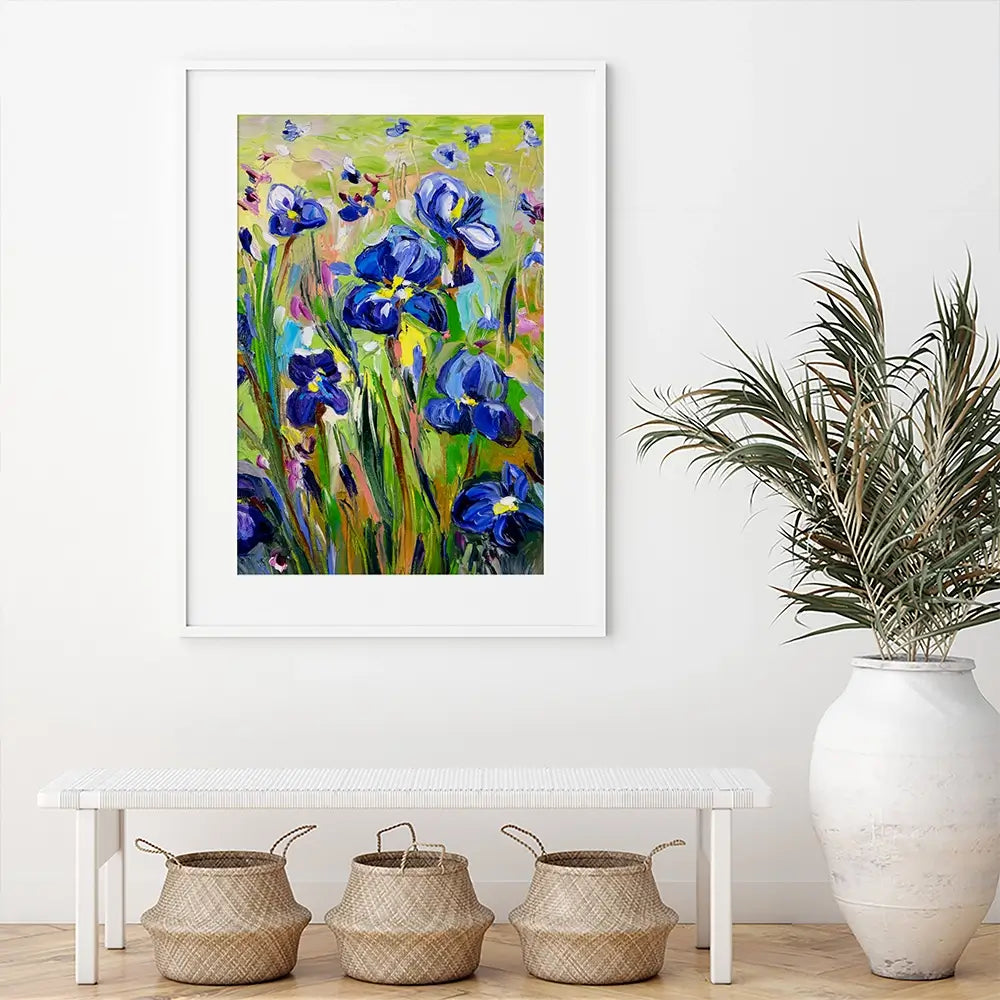Iris Garden Framed Art Print Iris Garden Framed Art Print wall art product Ekaterina Ermilkina