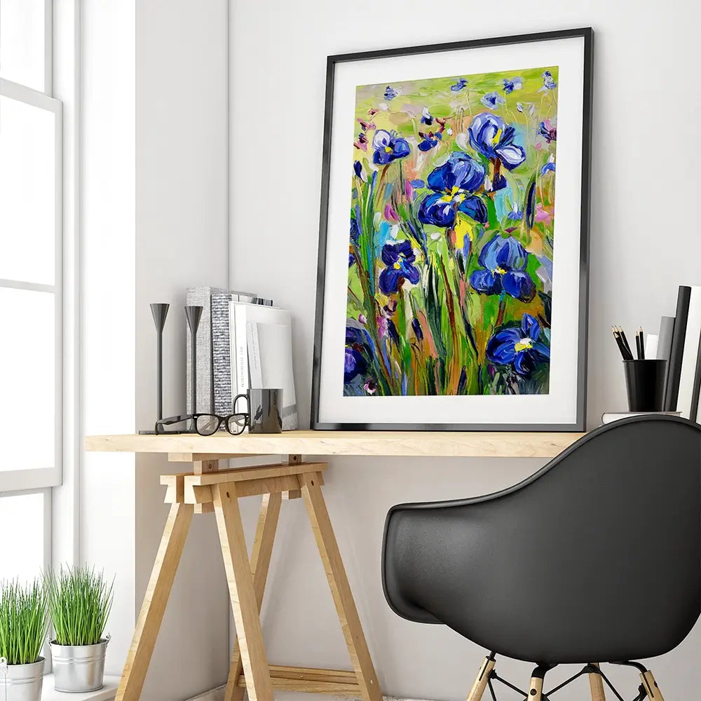Iris Garden Framed Art Print Iris Garden Framed Art Print wall art product Ekaterina Ermilkina