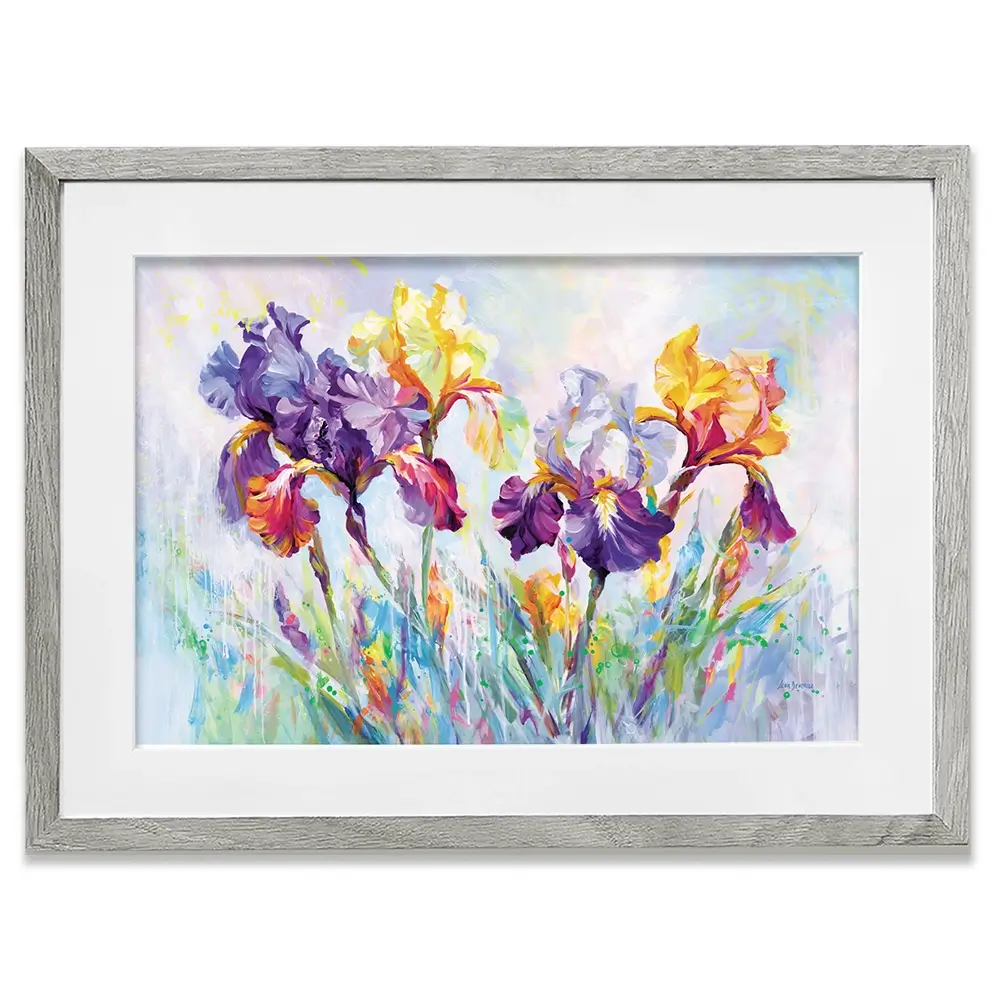 Irises In Bloom Framed Art Print Irises In Bloom Framed Art Print wall art product Leon Devenice