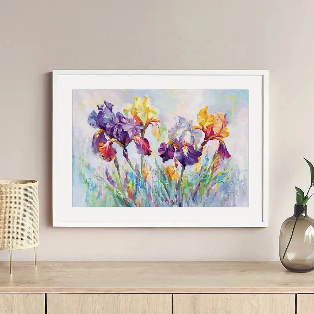 Irises In Bloom Framed Art Print Irises In Bloom Framed Art Print wall art product Leon Devenice
