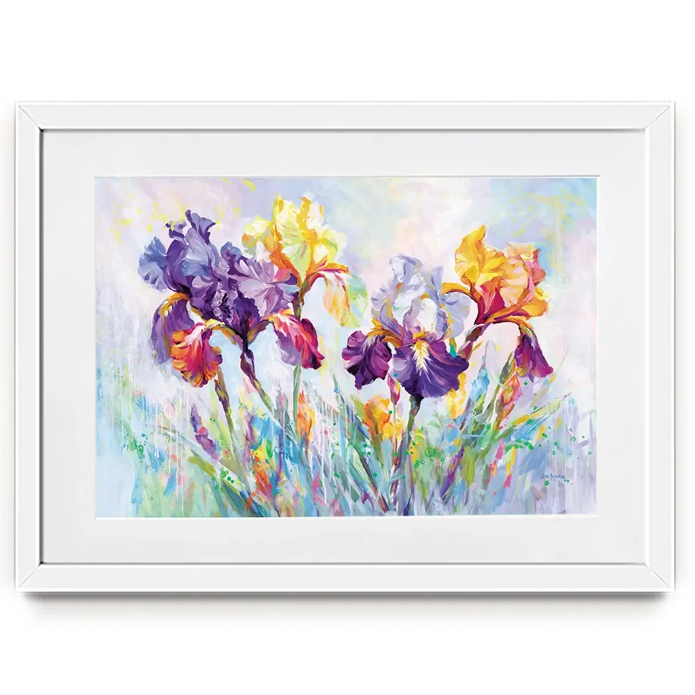 Irises In Bloom Framed Art Print Irises In Bloom Framed Art Print wall art product Leon Devenice