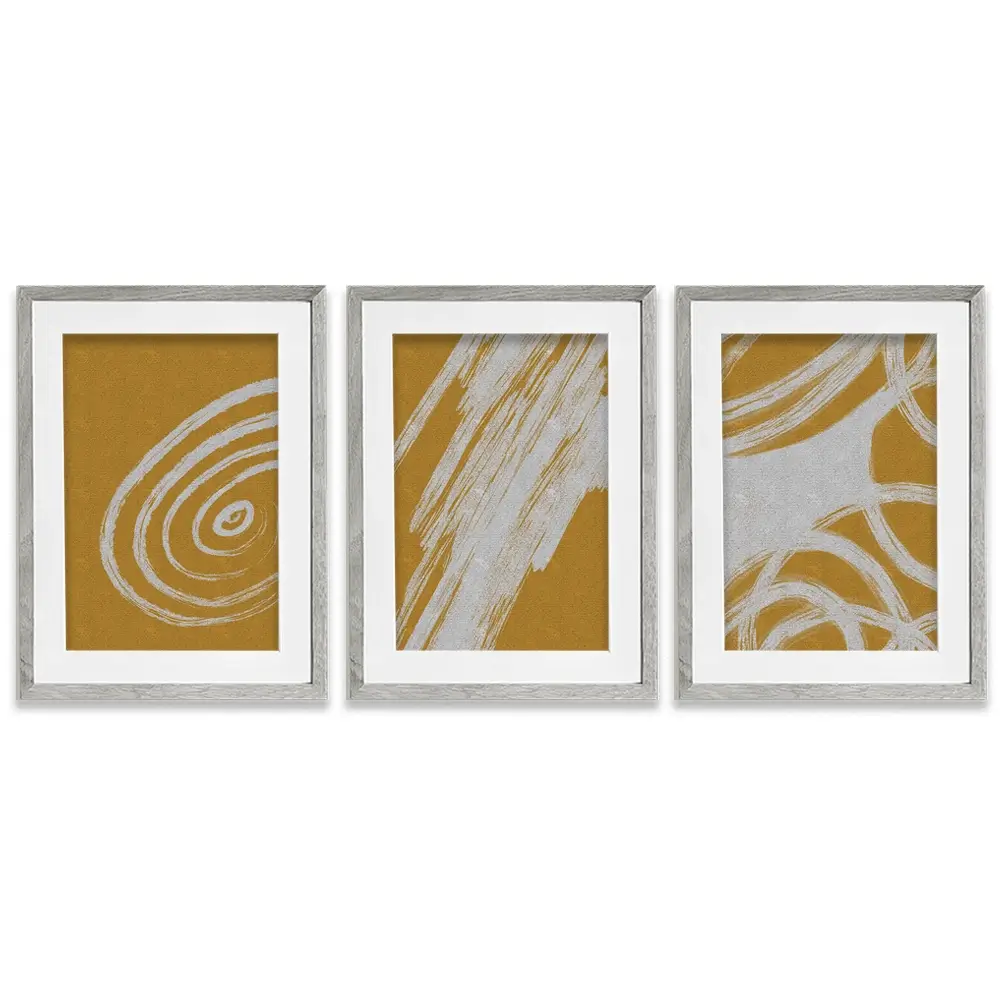 It Was All Yellow Framed Art Print Trio It Was All Yellow Framed Art Print Trio wall art product Yuli Saputra