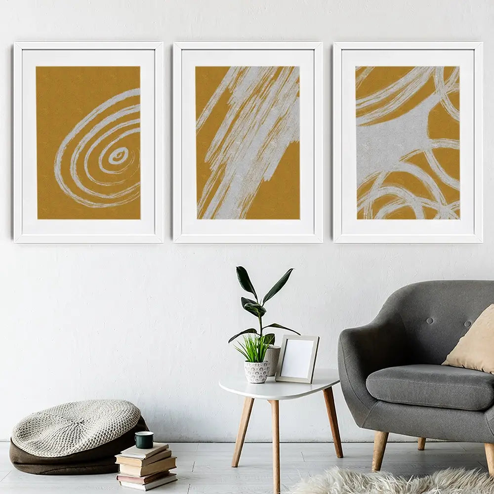 It Was All Yellow Framed Art Print Trio It Was All Yellow Framed Art Print Trio wall art product Yuli Saputra
