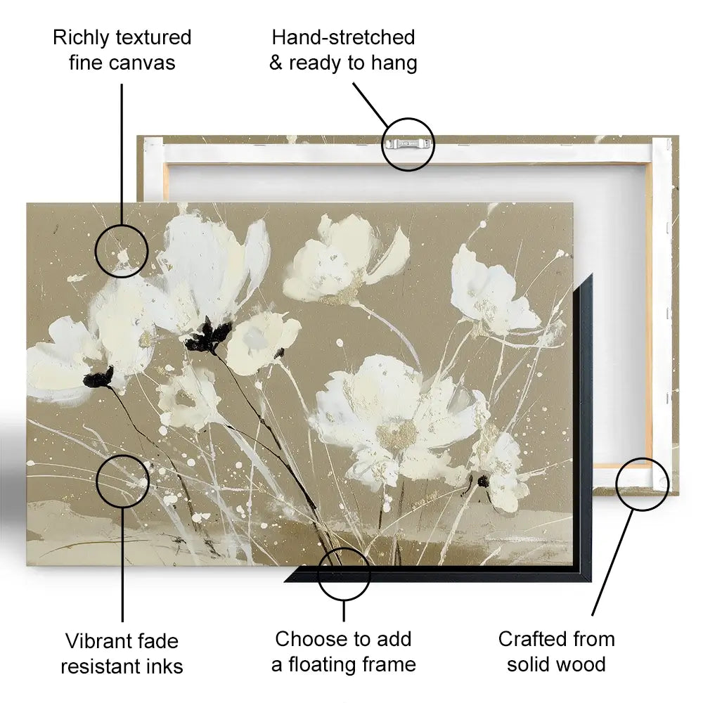 Ivory Petal Scatter Canvas Print Ivory Petal Scatter Canvas Print wall art product Chromatic Storm Studio