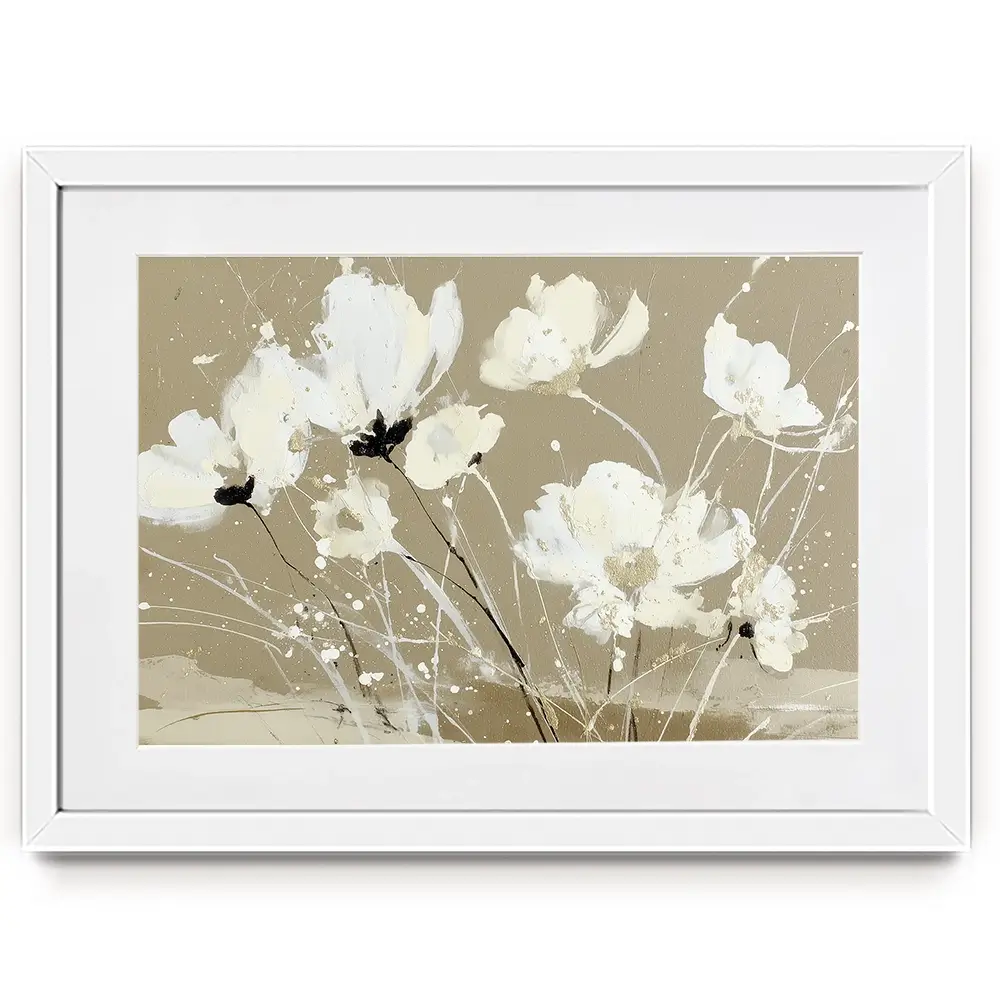 Ivory Petal Scatter Framed Art Print Ivory Petal Scatter Framed Art Print wall art product Chromatic Storm Studio